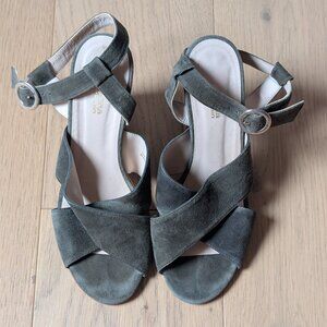 Green Suede Heels 38